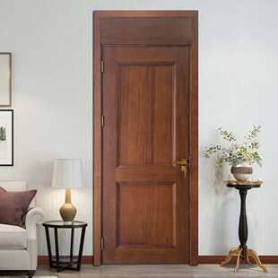 胡桃木卧室门家用自建房室内门房间门整套隔音原木门平开门厂家