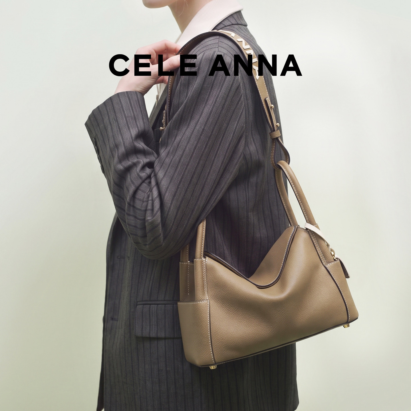【明星同款】CELEANNA吊床包女包头层牛皮枕头包单肩斜挎包通勤包