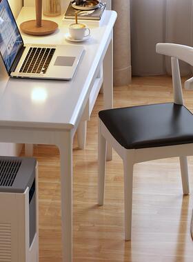 实木书桌窄白色宽40/45CM靠墙北欧长条办公学习桌简约现代电脑桌