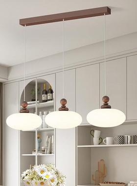 法式奶油风卧室创意床头小吊灯现代简约餐厅餐桌一字长盘三头吊灯