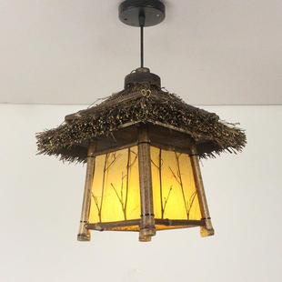 田园风竹编灯个性创意民宿农庄餐厅灯火锅店茶楼手工灯笼竹艺吊灯