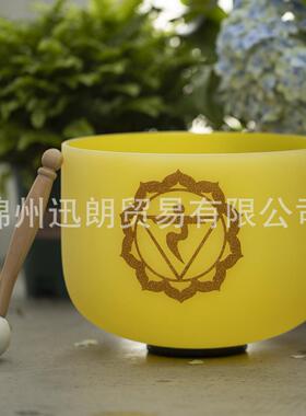黄色水晶钵颂钵音乐碗冥想瑜伽灵修音疗冥想音乐碗