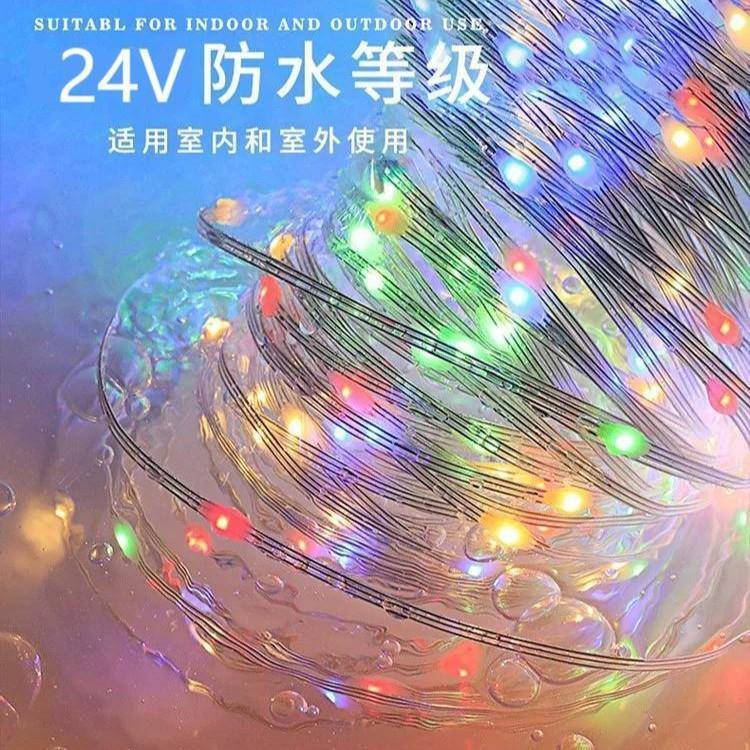 工程专用LED皮线灯彩灯串灯户外防水街道亮化庭院氛围装饰树景观