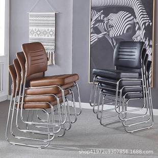 直销会议室办公椅高档质量好皮革椅子职员培训椅前台接待椅子