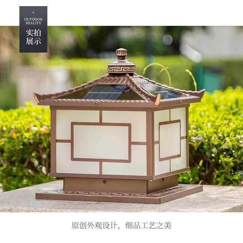 太阳能柱头灯LED围墙灯门柱灯室外庭院灯防水家用太阳能大门柱灯