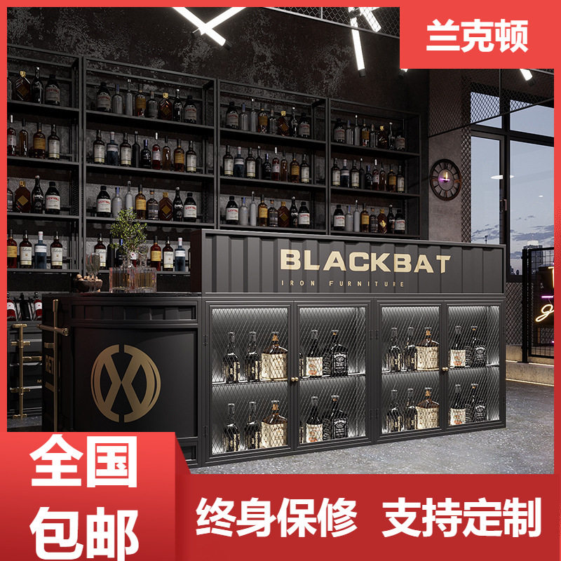 工业风铁艺收银台火锅烧烤店柜台酒吧酒店办公桌转角接待收纳商用