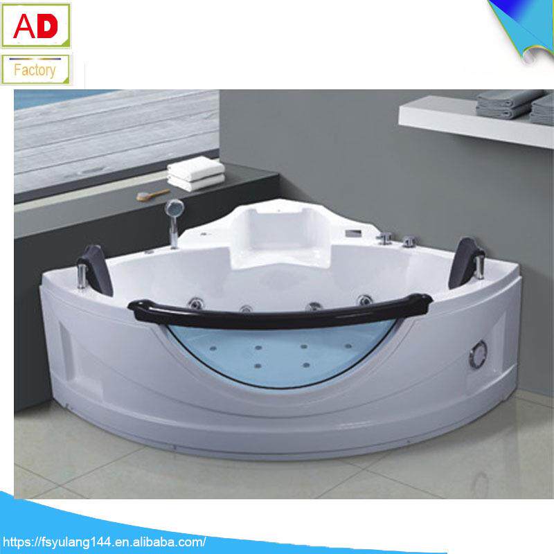 jczi家用浴缸大尺寸扇形三角亚克力按摩冲浪浴盆浴缸排水管