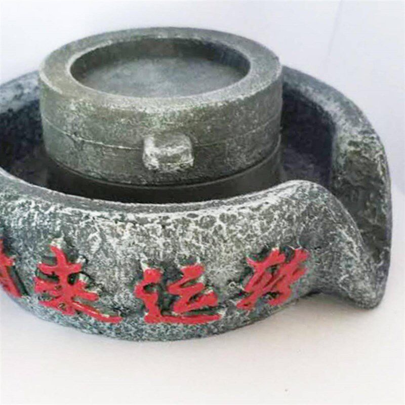 磨盘小石磨盖假山流水鱼缸喷泉盆景园艺风水轮吸上水石头摆件配件