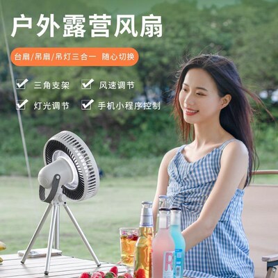 风扇户外露营充电usb灯续航大电便携三脚架吊扇超长式帐篷风力可