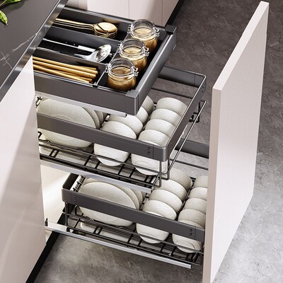 47深碗篮400小尺寸拉篮450抽屉式350蔬果拉篮300窄柜拉拦500阻尼