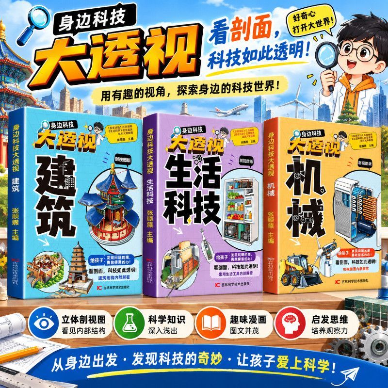 【官方正版】身边科技大透视 大国重器百科全书 揭秘工程科学奥秘 机械建筑 生活科技 大国重器百科全书3册