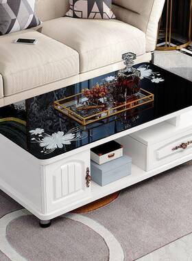 茶几欧茶式客家用桌茶台小化户厅型简约出租房钢玻95474璃桌子