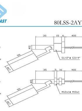 嘴F液位开关侧装不锈钢FAST-80L磁性浮球式AST-8位0LSS-2A鸭Y水传