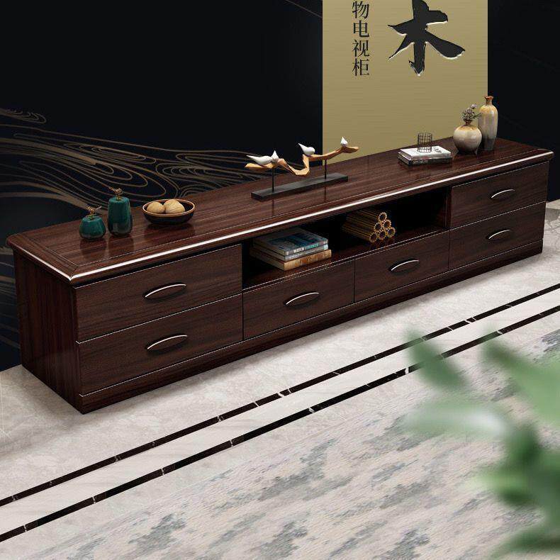 金檀木实木电代视柜紫客厅组合WSS套装伸现中式客厅电视缩机储物