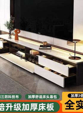 岩茶几木电视欧式实超长43621电视柜客厅家用落地收柜纳柜高板款