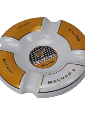 雪茄烟灰圆形陶瓷烟灰缸缸黑两色大号灰63895缸烟碟雪烟茄专白用