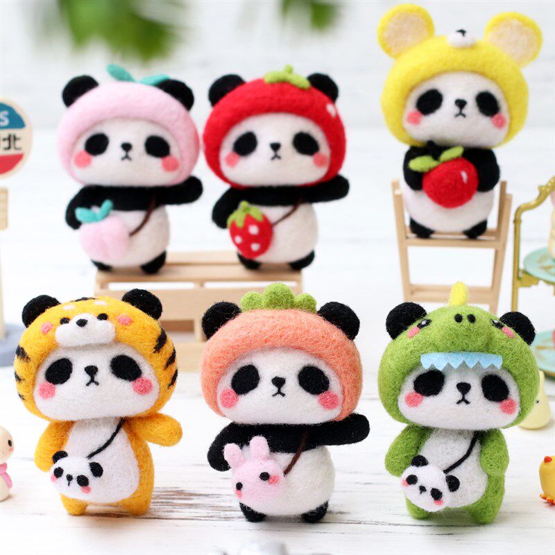 熊猫宝宝 梧桐家羊毛毡 戳戳乐DIY 手工制作 DIY 手工材料包 包邮