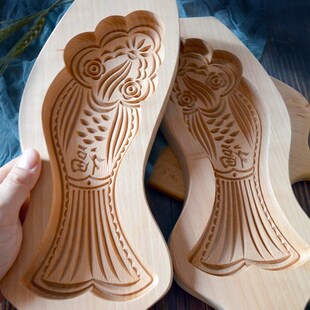 福字模具超大号面鱼蒸馒头粘糕花样面食卡子家用福字饽花木质模具