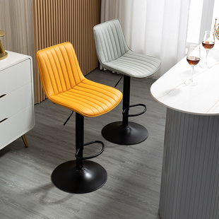 吧台椅现代简约升降旋转前台吧台凳子靠背轻奢家用高脚凳酒吧椅子