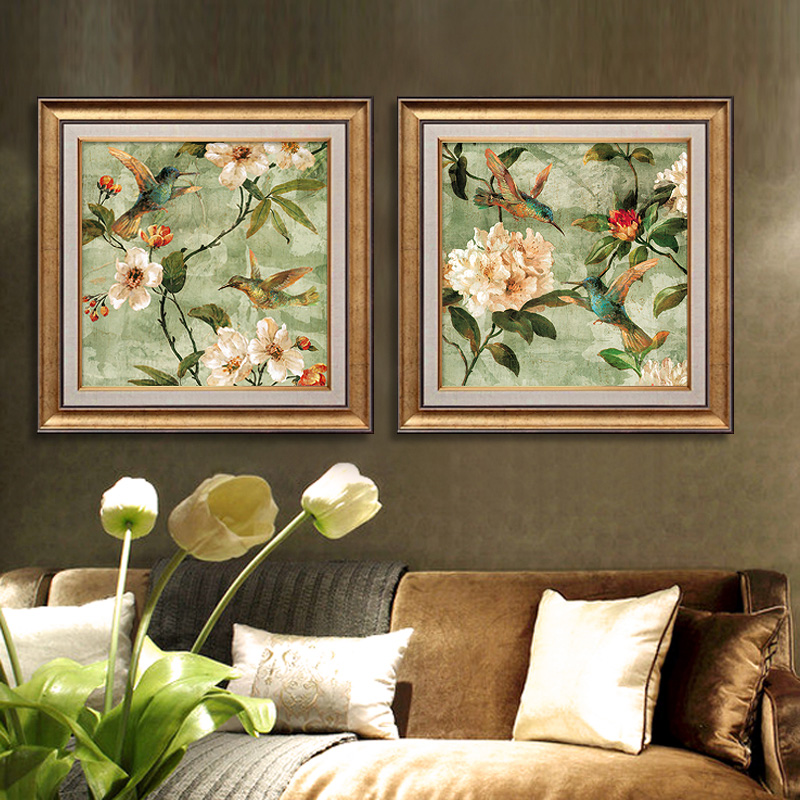 5d钻石画餐厅卧室十字绣钻石绣2022新款花开富贵欧式花鸟满钻两联