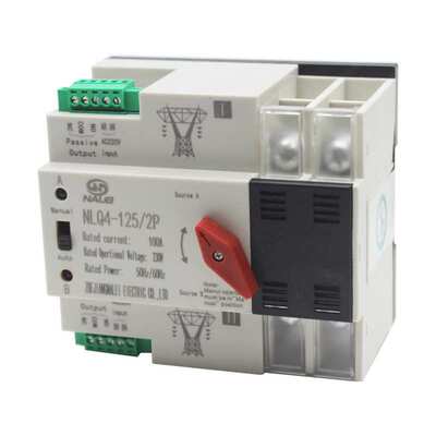 双电源自动转换开关230V切换不断电左操作型2P3P4P100A80A63A英文