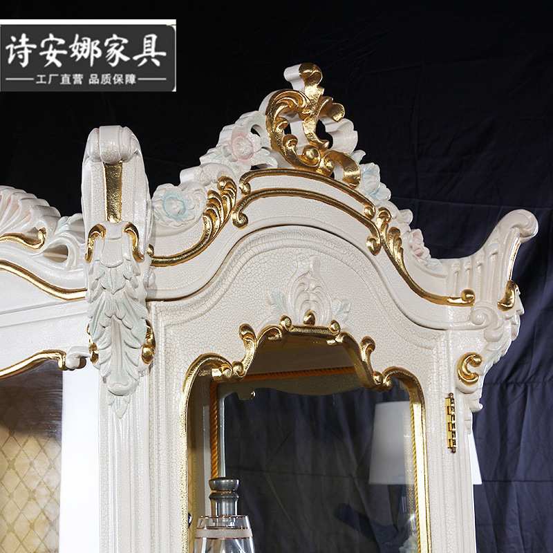 法式手工雕花精美酒柜意大利风格欧式实木天然环保灯饰陈列酒柜