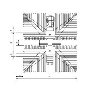 平板可控硅晶闸管大功率散热器SF-11-12整流器风冷铝制铝材散热片