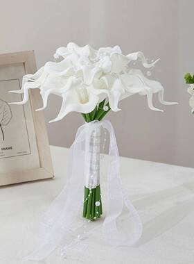 韩结系仿真捧马蹄莲新娘手花SPH-5896求婚花束高级感道白色婚领证