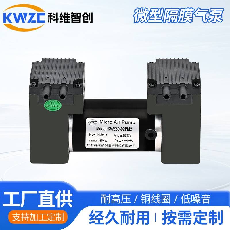 50-02PM2尼龙铸铁直流真空隔膜泵12V微型增压气泵双头自吸泵