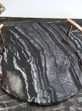 大理石样圆形托盘间件URK首饰展示酒店饰品创摆意板家居