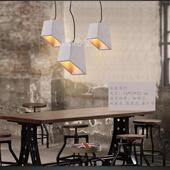 水泥吊灯lof复古怀旧工业店风餐北欧t吧台咖啡A001厅奶茶店服厅装