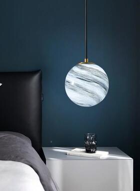 北欧单头星51球玻璃圆球卧现代约轻奢装饰吊吧台餐厅灯室床简头小