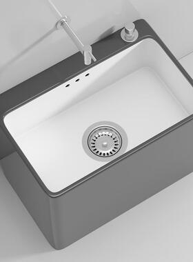 北欧灰色洗拖把池家用阳台卫生间大号陶瓷拖布池落地式小号槽池