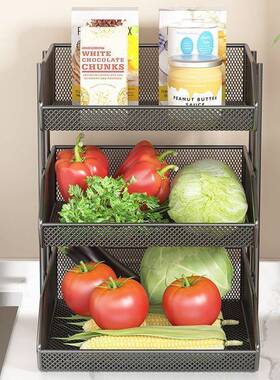 房蔬置物架台台面菜架简厨易果收纳篮灶上收纳放HEO菜架家用大全