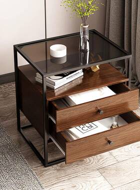 床收头柜现代简约卧50064出租房纳迷你小床边柜子室意式轻奢风型