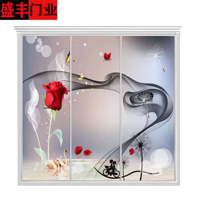 定制衣柜钢化防爆玻璃移门衣橱推拉门强化壁柜门滑动门衣帽间趟门