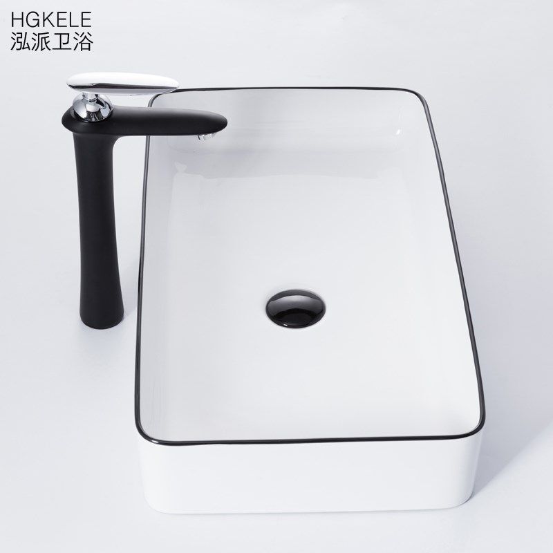 简欧窄边超薄边陶瓷台上盆单盆卫生间阳台家用洗手盆洗脸盆艺术盆