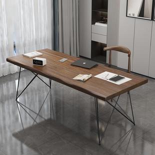 实木台式电脑桌家用简约长条书桌北欧办公桌大桌子现代设计工作台