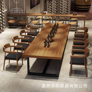 美式职员实木办公桌工作室办公台式电脑桌椅组合多人大型会议桌