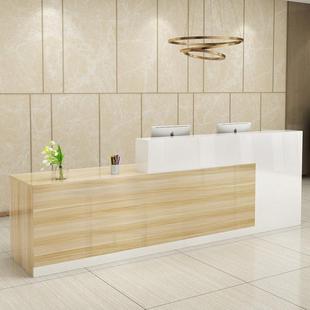 板式前台接待柜简约美容院咨询台烤漆吧台商用小型柜台培训接待台