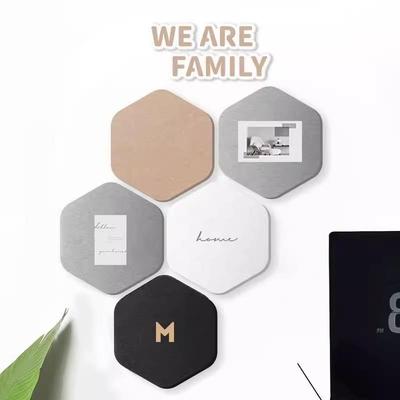 六边形毛毡墙面贴自粘照片遮丑装饰展示板留言客厅卧室免打孔无痕