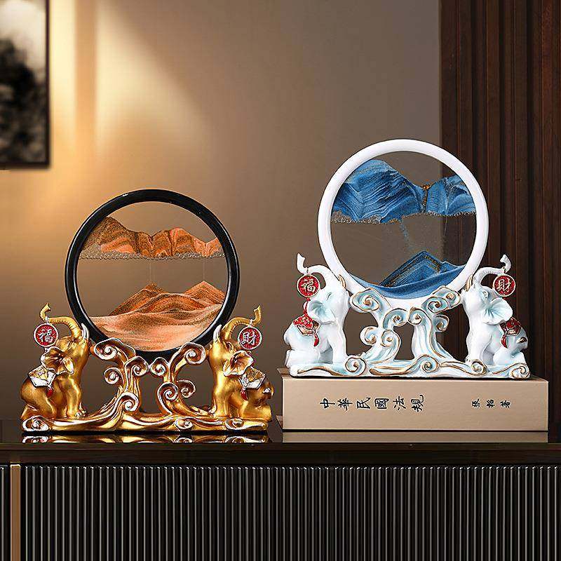 新中式沙漏流沙画大象摆件客厅玄关酒柜电视柜装饰品创意家居摆件,节庆用品/礼品,新娘配件,淘宝优惠券,粉丝福利购,淘宝优惠卷