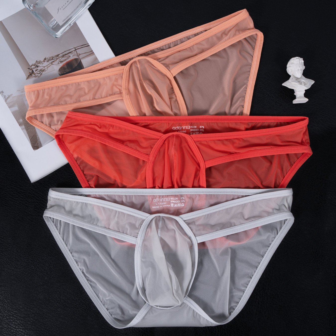 两条装男士超薄隐形内裤透明舒适透气低腰三角裤性感情趣纯色运动,女士内衣/男士内衣/家居服,男三角内裤,淘宝优惠券,粉丝福利购,淘宝优惠卷