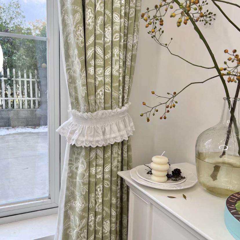 新品法式花卉复古落地窗客厅卧室抹茶绿浅绿雪尼尔提花装饰窗帘布,鲜花速递/花卉仿真/绿植园艺,割草机/草坪机,淘宝优惠券,粉丝福利购,淘宝优惠卷