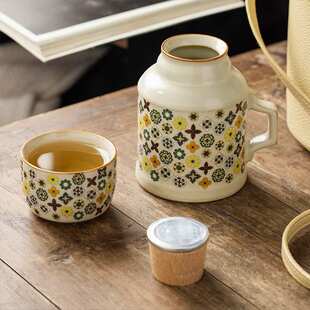 汝窑大唐宝相小暖壶马克杯带盖陶瓷焖茶杯中式保温瓶办公杯带手柄