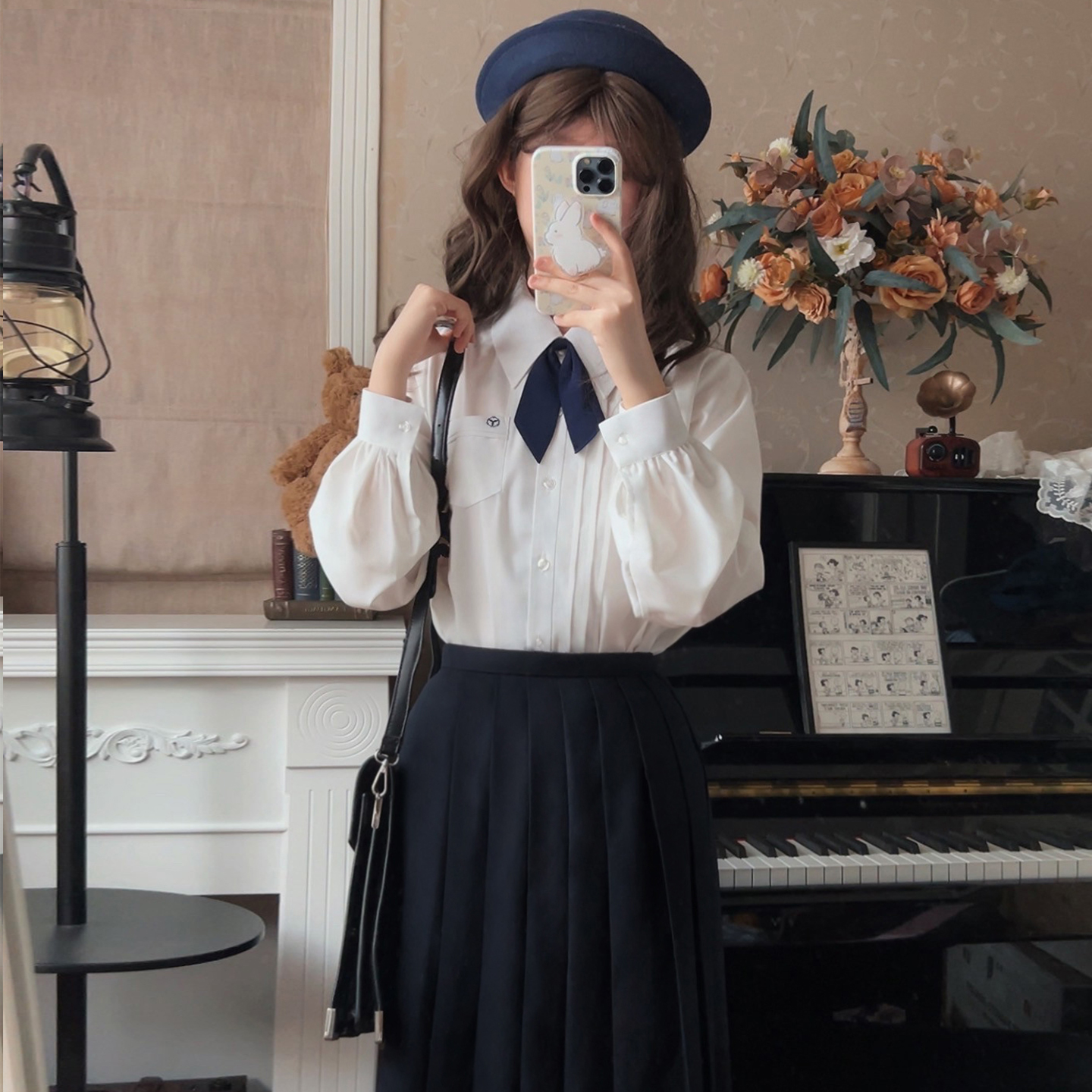 樱花家族jk制服衬衫【崎山部】白色原创校供感日系上衣长袖套装女