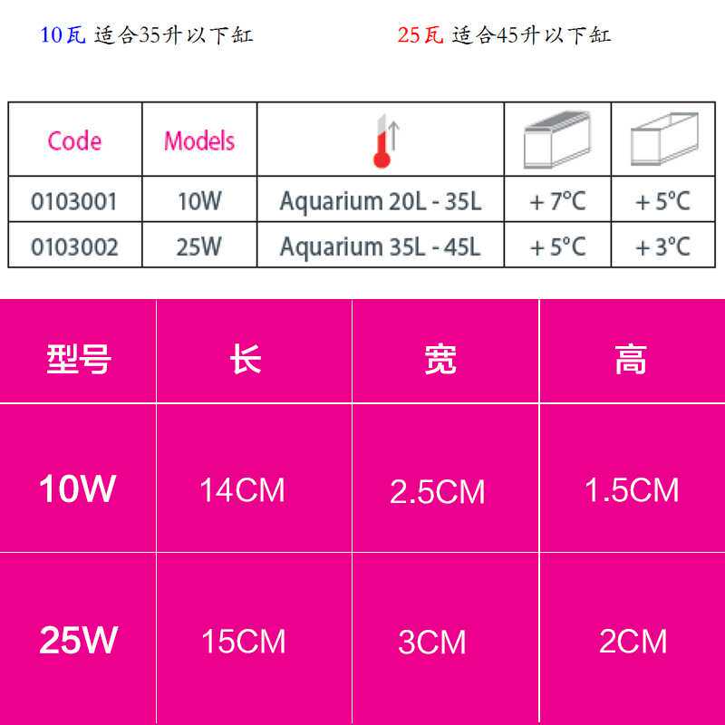 法红原装进口防爆迷你微型碳素加热棒自动恒温小型龟缸水族箱鱼缸