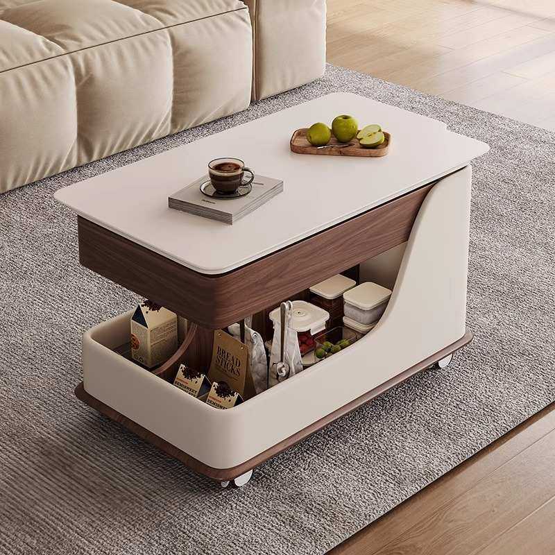 中古风实木可移动沙发边几带轮推车小户型客厅升降高档家用,3C数码配件,USB灯,淘宝优惠券,粉丝福利购,淘宝优惠卷