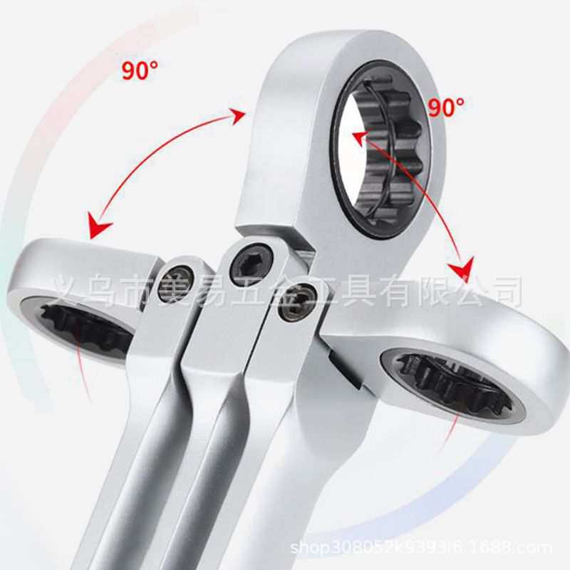 15PCS可调式棘轮扳手套件铬钒钢省力扭矩扳手汽车维修手动工具