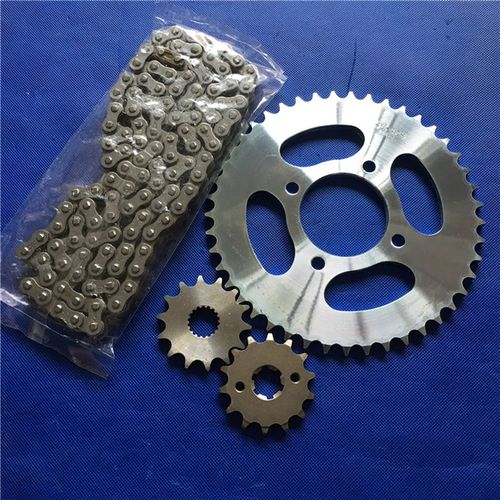适用铃木摩托车钻豹HJ125K-A-2A-3-3A套链大小牙盘链盘链条三件套